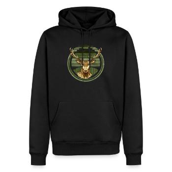 Deer - Men’s Premium Organic Hoodie - black - Front - Nico (187cm)