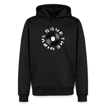 Save The Vinyl - Männer Premium Bio Hoodie - Schwarz - Vorne - Nico (187cm)
