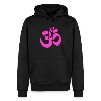 om zeichen pink transparent yoga chakra zen - Männer Premium Bio Hoodie - Schwarz - Vorne - Nico (187cm)