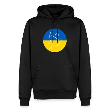 Friedenstaube Ukraine Peace - Männer Premium Bio Hoodie - Schwarz - Vorne - Nico (187cm)