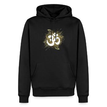 om Zeichen gold Luft element mantra - Männer Premium Bio Hoodie - Schwarz - Vorne - Nico (187cm)