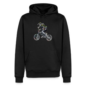 bmx - Men’s Premium Organic Hoodie - black - Front - Nico (187cm)
