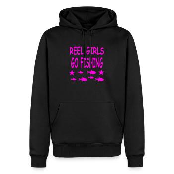 Pêche - Sweat à capuche Premium bio Homme - noir - Devant - Nico (187cm)