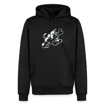 Hund - Männer Premium Bio Hoodie - Schwarz - Vorne - Nico (187cm)