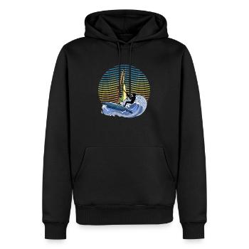 Windsurfen - Männer Premium Bio Hoodie - Schwarz - Vorne - Nico (187cm)