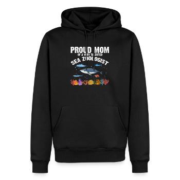 Proud Mama Ichthyologist Marine Biologist Ocean Sea - Men’s Premium Organic Hoodie - black - Front - Nico (187cm)