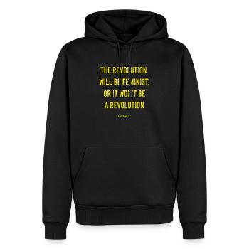 The Revolution will be Feminist - Rosa Luxemburgo - Men’s Premium Organic Hoodie - black - Front - Nico (187cm)