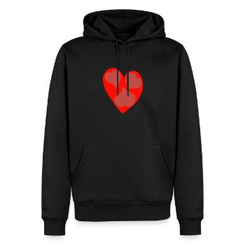Vier Herzen. - Männer Premium Bio Hoodie - Schwarz - Vorne - Nico (187cm)