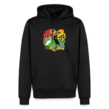 Afrique Oiseaux - Sweat à capuche Premium bio Homme - noir - Devant - Nico (187cm)