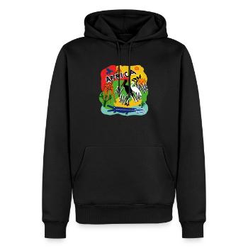 Afrique Oiseaux lion - Sweat à capuche Premium bio Homme - noir - Devant - Nico (187cm)