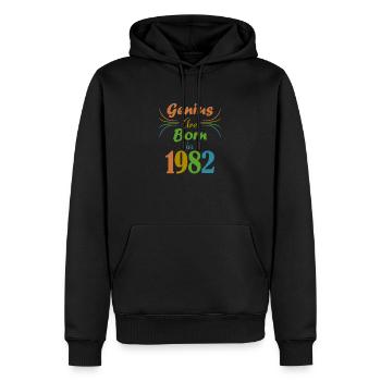 Genius Jahrgang 1982 - Männer Premium Bio Hoodie - Schwarz - Vorne - Nico (187cm)