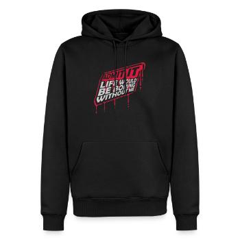 boring life without me - Männer Premium Bio Hoodie - Schwarz - Vorne - Nico (187cm)