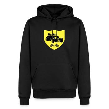 Voiture - Sweat à capuche Premium bio Homme - noir - Devant - Nico (187cm)