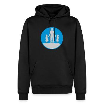 Vater 2 Töchter Kreis - Männer Premium Bio Hoodie - Schwarz - Vorne - Nico (187cm)