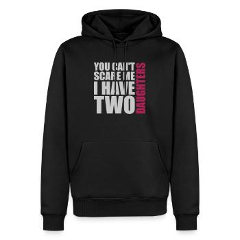 J’ai deux filles - Sweat à capuche Premium bio Homme - noir - Devant - Nico (187cm)