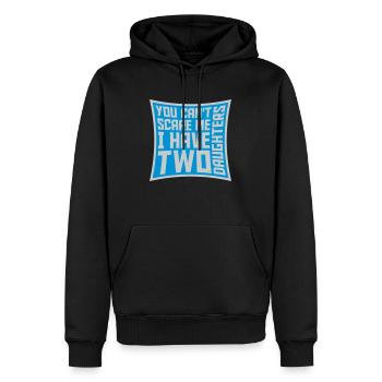J’ai deux filles - Sweat à capuche Premium bio Homme - noir - Devant - Nico (187cm)