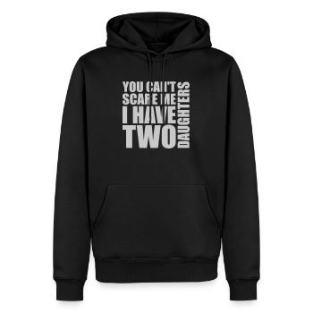 J’ai deux filles - Sweat à capuche Premium bio Homme - noir - Devant - Nico (187cm)
