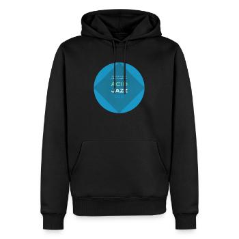 Acid Jazz Musique Vintage - Sweat à capuche Premium bio Homme - noir - Devant - Nico (187cm)