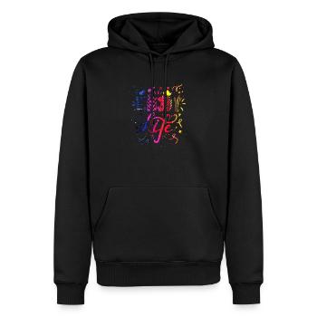 Denken Sie über den Tellerrand hinaus positive Gedanken glücklich - Männer Premium Bio Hoodie - Schwarz - Vorne - Nico (187cm)