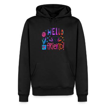 mein Freund positive Gedanken glücklich - Männer Premium Bio Hoodie - Schwarz - Vorne - Nico (187cm)