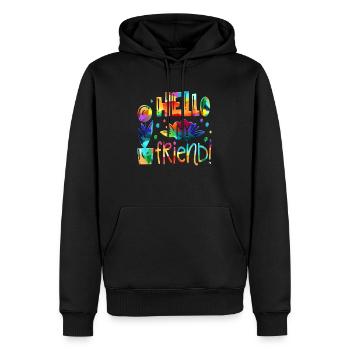 mein Freund positive Gedanken glücklich - Männer Premium Bio Hoodie - Schwarz - Vorne - Nico (187cm)
