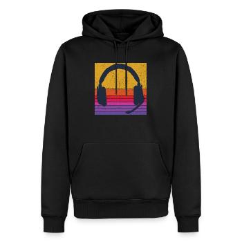 Jeu Écouter Gaming Gamer Cadeau Joueur Joueur - Sweat à capuche Premium bio Homme - noir - Devant - Nico (187cm)