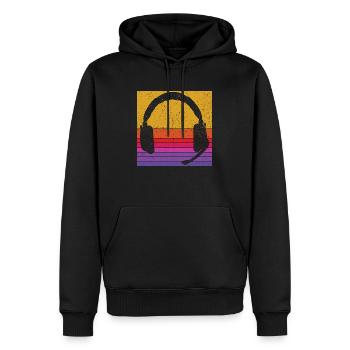 Jeu Écouter Gaming Gamer Cadeau Joueur Joueur - Sweat à capuche Premium bio Homme - noir - Devant - Nico (187cm)