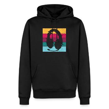 Jeu Écouter Gaming Gamer Cadeau Joueur Joueur - Sweat à capuche Premium bio Homme - noir - Devant - Nico (187cm)