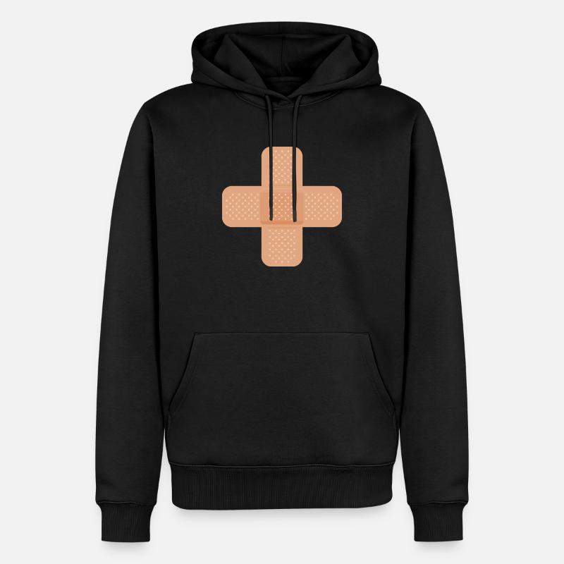 Dressing / Pflaster - Männer Premium Bio Hoodie - Schwarz