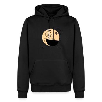 KEEP SMILING - Männer Premium Bio Hoodie - Schwarz - Vorne - Nico (187cm)