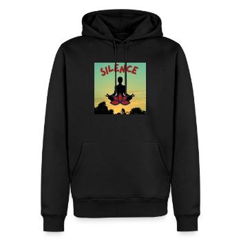 Stille Meditation - Männer Premium Bio Hoodie - Schwarz - Vorne - Nico (187cm)