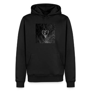 COR DOLORE - Männer Premium Bio Hoodie - Schwarz - Vorne - Nico (187cm)