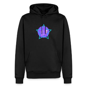 star - Männer Premium Bio Hoodie - Schwarz - Vorne - Nico (187cm)