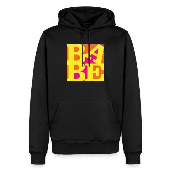 Babe WordPlay art original 5 - Sweat à capuche Premium bio Homme - noir - Devant - Nico (187cm)