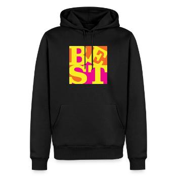 Bestes WordPlay Original Art 4 - Männer Premium Bio Hoodie - Schwarz - Vorne - Nico (187cm)