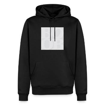 Boob WordPlay art original 2 - Sweat à capuche Premium bio Homme - noir - Devant - Nico (187cm)