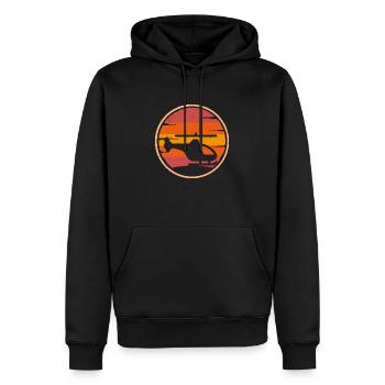 Hélicoptère rétro Helix Vintage Helicopter - Sweat à capuche Premium bio Homme - noir - Devant - Nico (187cm)