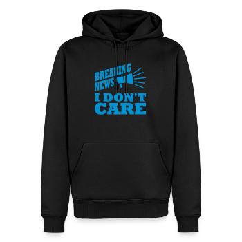 Breaking news don't care - Männer Premium Bio Hoodie - Schwarz - Vorne - Nico (187cm)