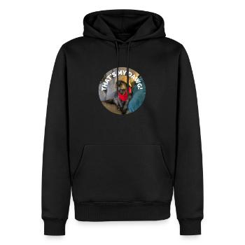Funny Dog ‘That’s My Dawg’ Pun - Men’s Premium Organic Hoodie - black - Front - Nico (187cm)