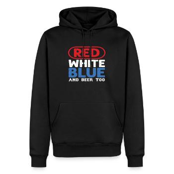 Red White Blue and Beer too - Männer Premium Bio Hoodie - Schwarz - Vorne - Nico (187cm)