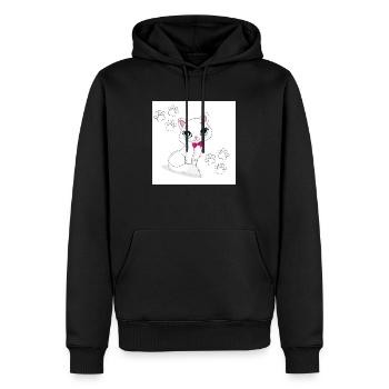 Chat - Sweat à capuche Premium bio Homme - noir - Devant - Nico (187cm)