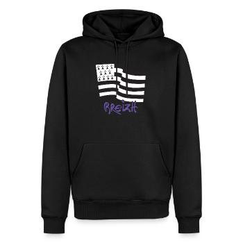 logo Violet - Sweat à capuche Premium bio Homme - noir - Devant - Nico (187cm)