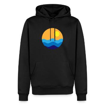 MEER UND SONNE - Männer Premium Bio Hoodie - Schwarz - Vorne - Nico (187cm)
