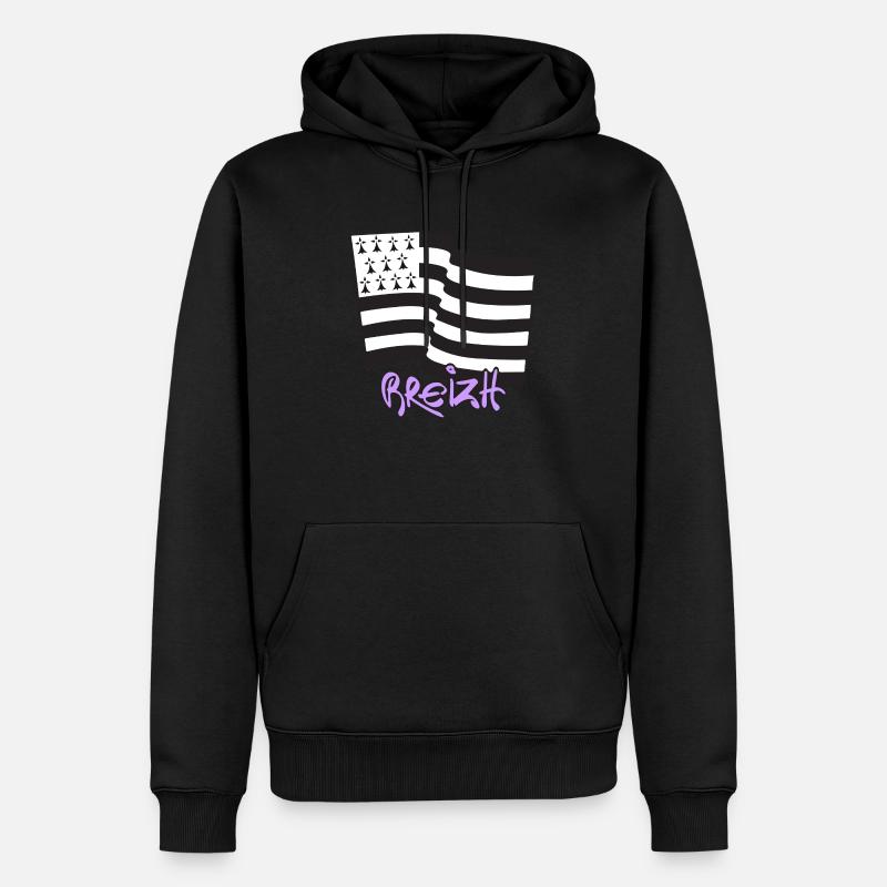 Logo Violet Pastel - Sweat à capuche Premium bio Homme - noir