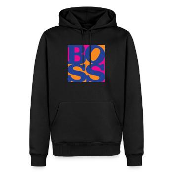 Boss WordPlay art original 6 - Sweat à capuche Premium bio Homme - noir - Devant - Nico (187cm)
