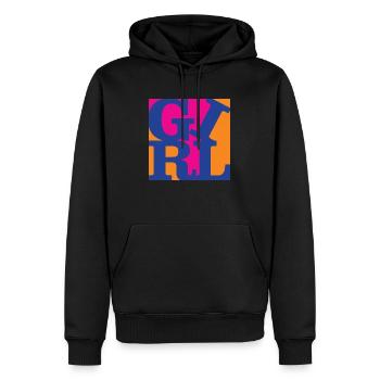 Girl WordPlay art original 6 - Sweat à capuche Premium bio Homme - noir - Devant - Nico (187cm)