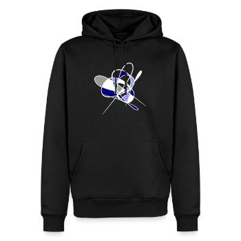 Abstrakte Linien und Formen - Inspiration - Männer Premium Bio Hoodie - Schwarz - Vorne - Nico (187cm)