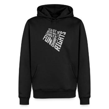 wanna have fundamental rights - Men’s Premium Organic Hoodie - black - Front - Nico (187cm)
