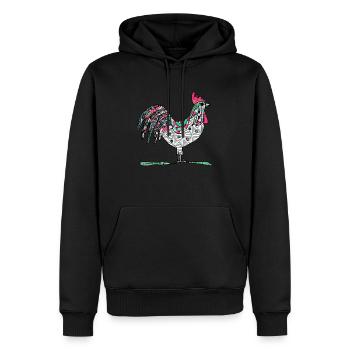 Coq - Sweat à capuche Premium bio Homme - noir - Devant - Nico (187cm)