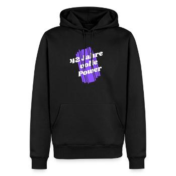 42. Geburtstag Jung geblieben - 42 Jahre alt - Männer Premium Bio Hoodie - Schwarz - Vorne - Nico (187cm)